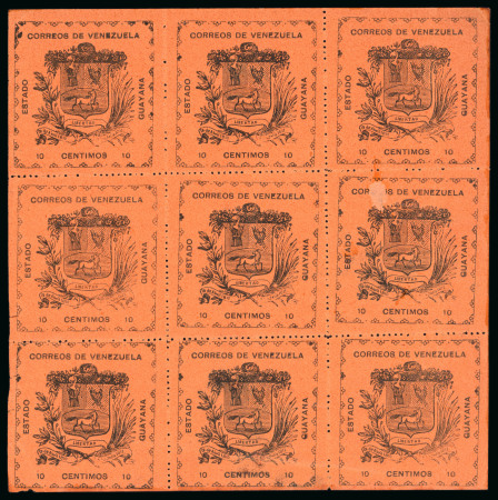 Stamp of Venezuela » 1902-1903 Maritime Blockade » Guayana 1903 Large Guayana issue, 10c black on orange-red paper,
