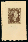 Stamp of Spain Spain - 1850 First Issue, the astonishing assembly made up of 57 items