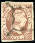 Stamp of Spain Spain - 1851 2 reales & 5 reales, an exceptional assembly of 66 items