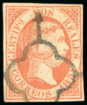 Stamp of Spain Spain - 1851 2 reales & 5 reales, an exceptional assembly of 66 items