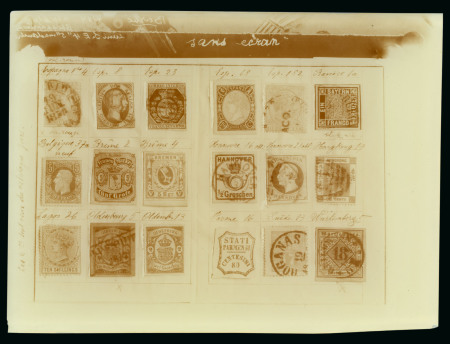 Stamp of Large Lots and Collections Sperati personal records: a glass plate very similar