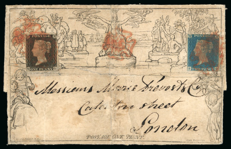 Stamp of Great Britain » 1840 Mulreadys & Caricatures 1840 (May 29) 1d. Mulready letter sheet, A65, from