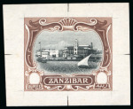 Stamp of Zanzibar » The Zanzibar Post Office (1895-1964) 1908 View of Port set of three proofs for the Rupee