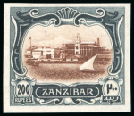 Stamp of Zanzibar » The Zanzibar Post Office (1895-1964) 1908-09 1c to 200R set of imperf. plate proofs (excl. 25c)