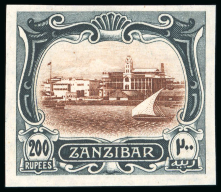 Stamp of Zanzibar » The Zanzibar Post Office (1895-1964) 1908-09 1c to 200R set of imperf. plate proofs (excl. 25c)