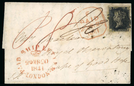 Stamp of Great Britain » 1840 1d Black and 1d Red plates 1a to 11 1841 (Mar 19) entire letter (reduced) from Hitchin