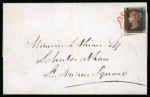 Stamp of Great Britain » 1840 1d Black and 1d Red plates 1a to 11 1840 (Oct 3) entire sent locally in Edinburgh with 1840 1d intense black pl.6 NE