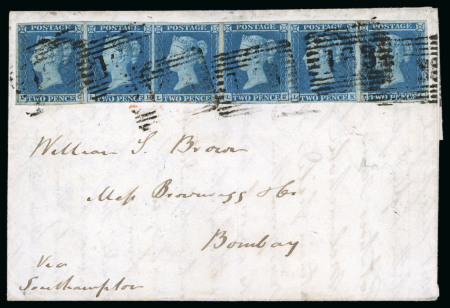 Stamp of Great Britain » 1841 2d Blue 1846 (Sep 18) entire letter from Greenock to Bombay,