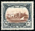 Stamp of Zanzibar » The Zanzibar Post Office (1895-1964) 1908-09 200R brown and greenish black mint h.r., light
