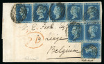 Stamp of Great Britain » 1841 2d Blue 1845 (Mar 4) entire letter from Totteridge to Belgium,