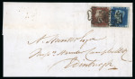 Stamp of Great Britain » 1840 2d Blue (ordered by plate number) 1841 (Dec 3) entire from London to Edinburgh, bearing