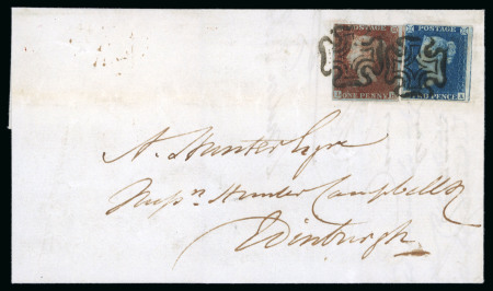 Stamp of Great Britain » 1840 2d Blue (ordered by plate number) 1841 (Dec 3) entire from London to Edinburgh, bearing