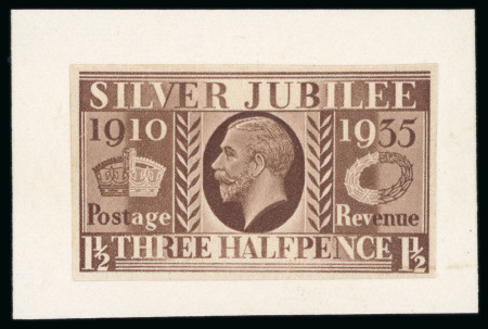 Stamp of Great Britain » King George V » 1924-36 Issues 1935 Silver Jubilee 1 1/2d. imperforate colour trial