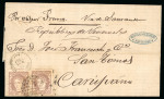 Stamp of Venezuela » Maritime Postal History » Incoming Mail 1871 (May 16), Entire from Santander sent to Carúpano