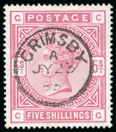 Stamp of Great Britain » 1855-1900 Surface Printed » 1883-84 & 1888 High Values 1883-84 5/- rose, CG, on blued paper, a superb used
