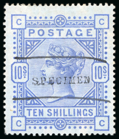 Stamp of Great Britain » 1855-1900 Surface Printed » 1883-84 & 1888 High Values 1883-84 10/- ultramarine, CC, on blued paper, large