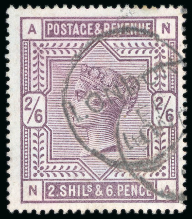 Stamp of Great Britain » 1855-1900 Surface Printed » 1883-84 & 1888 High Values 1883-84 2/6d. lilac on blued paper, NA, fine used;