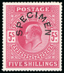 Stamp of Great Britain » King Edward VII » 1902-10 De La Rue Issues 1902 2/6d. lilac, 5/- bright carmine, 10/- ultramarine