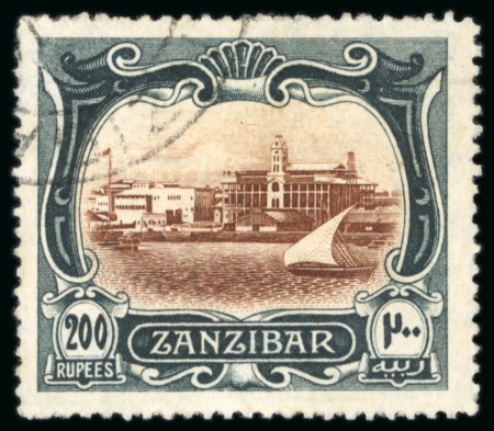Stamp of Zanzibar » The Zanzibar Post Office (1895-1964) 1908-09 20R black and yellow-green with neat cds, very