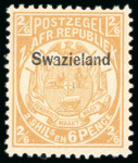 Stamp of Swaziland 1889 First overprint issue almost complete mint set