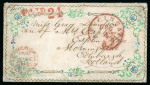 Stamp of Great Britain » Hand Illustrated and Printed Envelopes 1855 (Dec 4) pretty hand painted envelope from Cincinnati