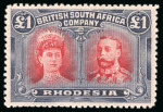 Stamp of Rhodesia 1910, British South Africa Company, £1 rose-scarlet