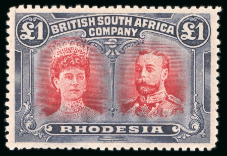 Stamp of Rhodesia 1910, British South Africa Company, £1 rose-scarlet