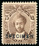 Stamp of Zanzibar » The Zanzibar Post Office (1895-1964) 1913 75c proofs in sepia on carton paper (3)