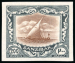 Stamp of Zanzibar » The Zanzibar Post Office (1895-1964) 1913 1c to 200R set of 21 imperforate plate proofs