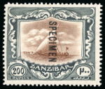 Stamp of Zanzibar » The Zanzibar Post Office (1895-1964) 1913 1c to 200R set of 21 with "SPECIMEN" overprints,