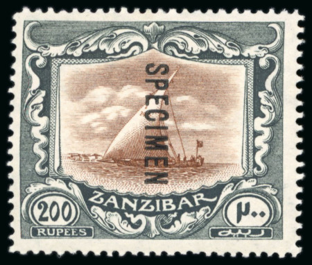 Stamp of Zanzibar » The Zanzibar Post Office (1895-1964) 1913 1c to 200R set of 21 with "SPECIMEN" overprints,