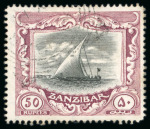 Stamp of Zanzibar » The Zanzibar Post Office (1895-1964) 1913 1c to 10R used set of 15 with extras incl. two extra 10R, 20, 30R and 50R