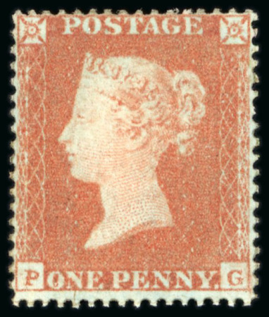 Stamp of Great Britain » 1854-70 Perforated Line Engraved 1850 1d. red brown, PG perf. 16 by Henry Archer, large