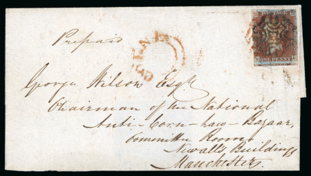 Stamp of Great Britain » 1840 1d Black and 1d Red plates 1a to 11 1841 (Oct. 25) part entire used locally in Manchester,