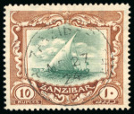 Stamp of Zanzibar » The Zanzibar Post Office (1895-1964) 1921-29 1c to 10R used set of 20, with extras
