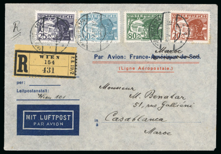 Stamp of Austria 1931-1937 Austrian Airmail to Africa, a study on four
