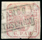 Stamp of Romania » United Principalities 1862-1864 1862, 6par carmine-red, clear to large margins, cancelled