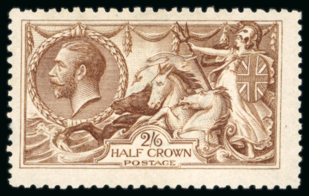 Stamp of Great Britain » King George V » 1913-19 Seahorse Issues 1915 De La Rue 2/6d. reddish (Chestnut) brown; fresh