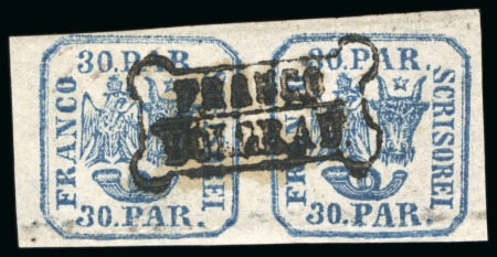 Stamp of Romania » United Principalities 1862-1864 1862, 30 pa. blue pair, large balanced margins all