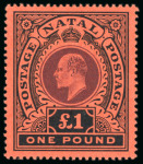 Stamp of South Africa » Natal 1902-09, Group incl. 1902 £10 green & orange "SPECIMEN"