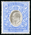 Stamp of Kenya, Uganda and Tanganyika » Kenya, Uganda and Tanganyika 1903-04 wmk CC 1R to 10R mint h.r.