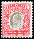 Stamp of Nyasaland 1903-04 2s6d, 10s and £1 mint h.r., very fine (S.G.
