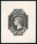 Stamp of Ceylon 1857-59, 4d Perkins Bacon die proof