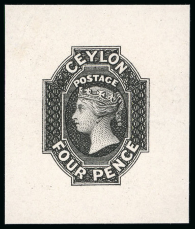 Stamp of Ceylon 1857-59, 4d Perkins Bacon die proof