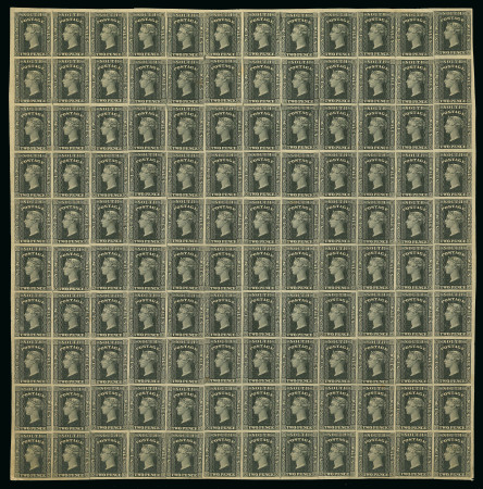Stamp of Australia » New South Wales 1854 Diadem 2d pl.1 Perkins Bacon plate proof complete sheet of 120