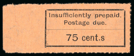 Stamp of Zanzibar » The Zanzibar Post Office (1895-1964) » Postage Dues 1926-30 75c black on orange unused left marginal with