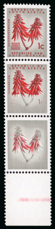 Stamp of South Africa » Union & Republic of South Africa 1964-72 1c. red and olive-grey vertical strip of three