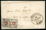 Stamp of Switzerland / Schweiz » Orts-Post und Poste Locale 1850, Poste Local mit Kreuzeinfassung im Paar, leicht