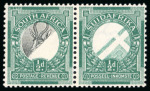 Stamp of South Africa » Union & Republic of South Africa 1926-27 1/2d Springbok mint pair with the right hand stamp with vignette omitted 