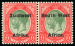 Stamp of South West Africa 1923-26 Setting VI £1 green and red se-tenant pair, mint n.h.